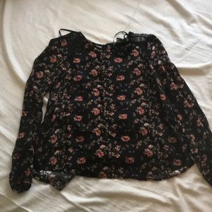 Black floral long sleeve